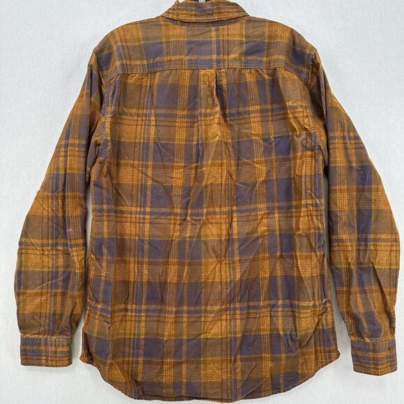 Territory Ahead Shirt Men Medium Button Corduroy Rust Brown Plaid Western Cowboy - Picture 4 of 9